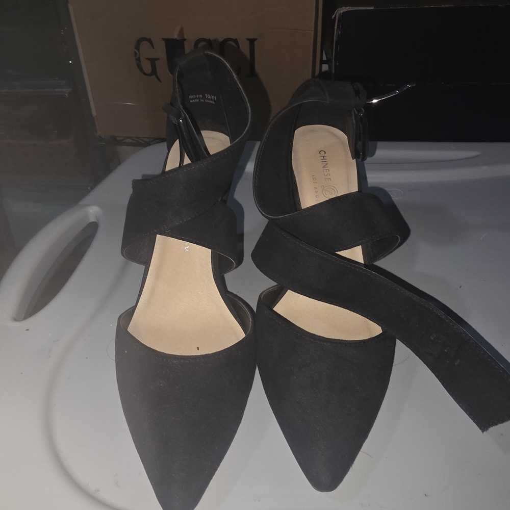 Chinese Laundry Black Strappy Heels
